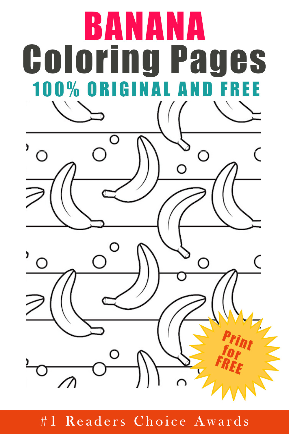 original and free banana coloring pages