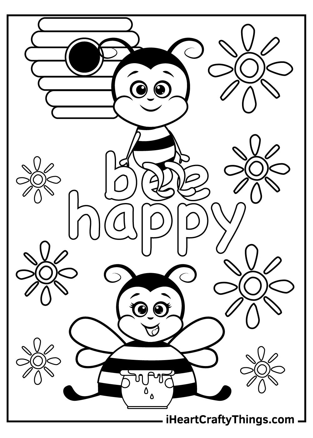 cute bee coloring pages