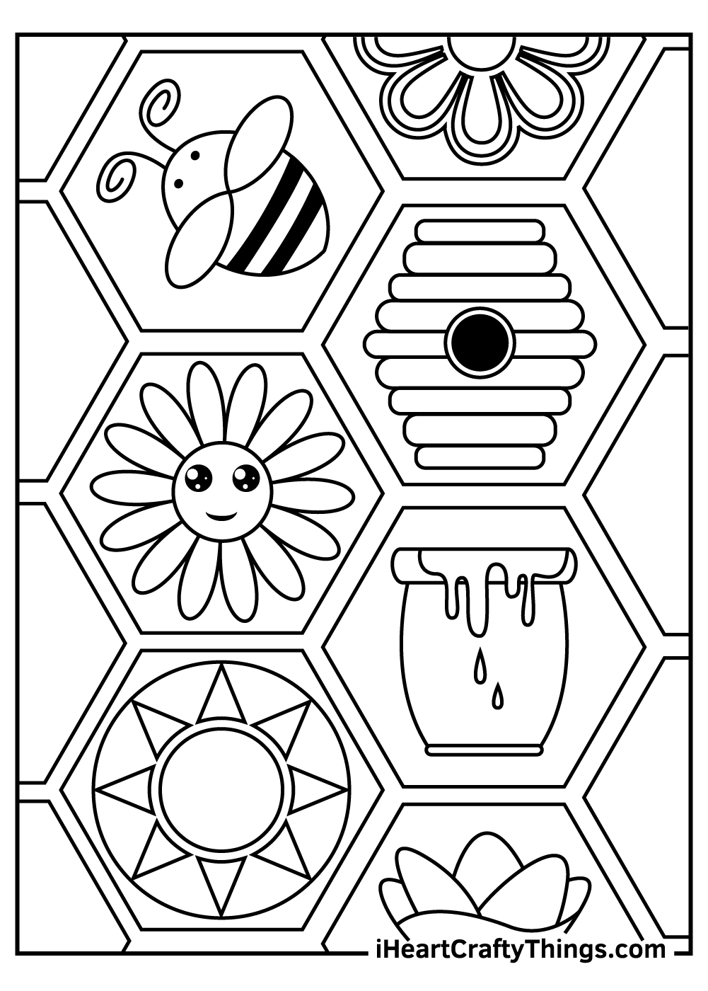 bee and beehive coloring pages