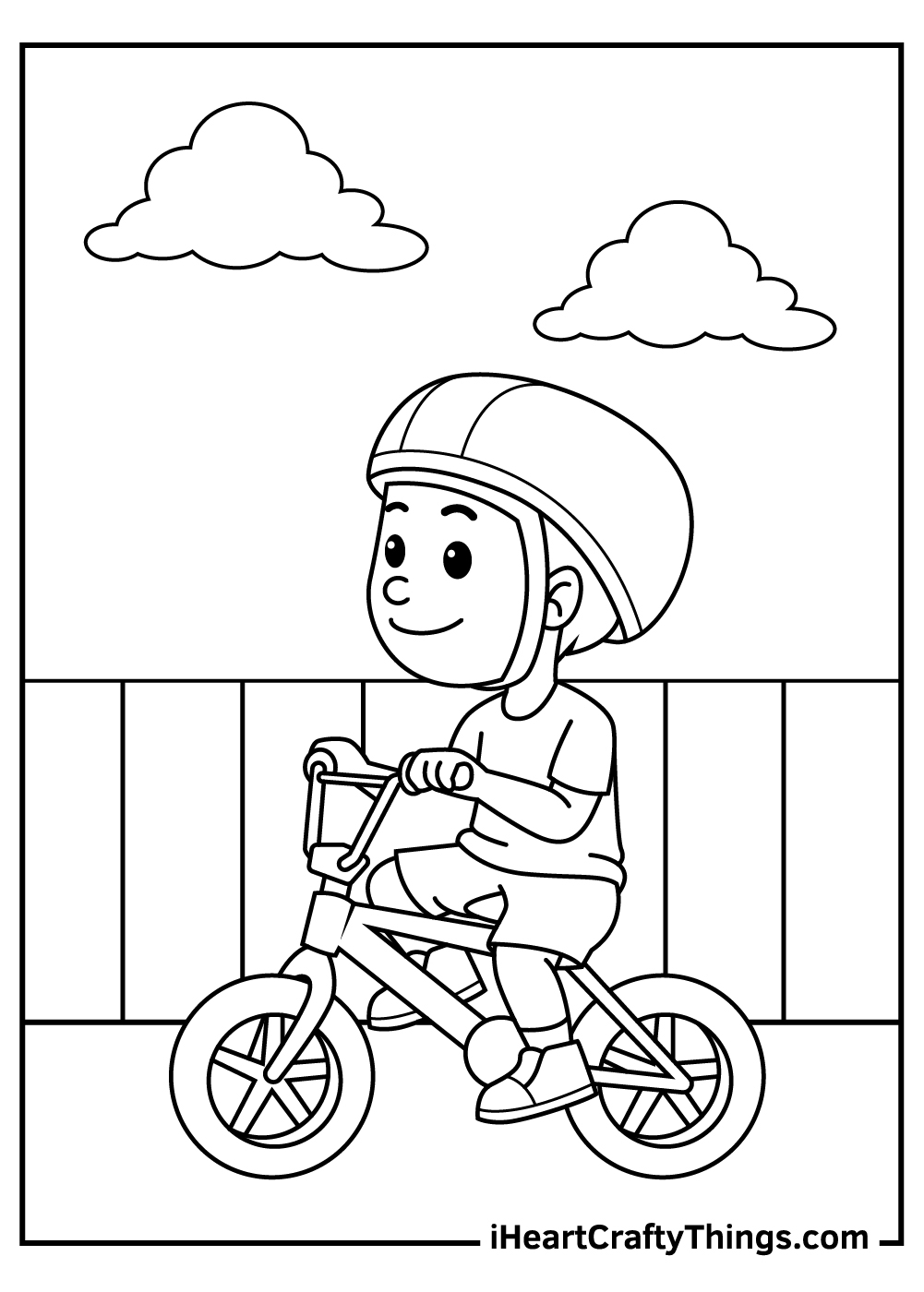 riding bicycle coloring pages free download