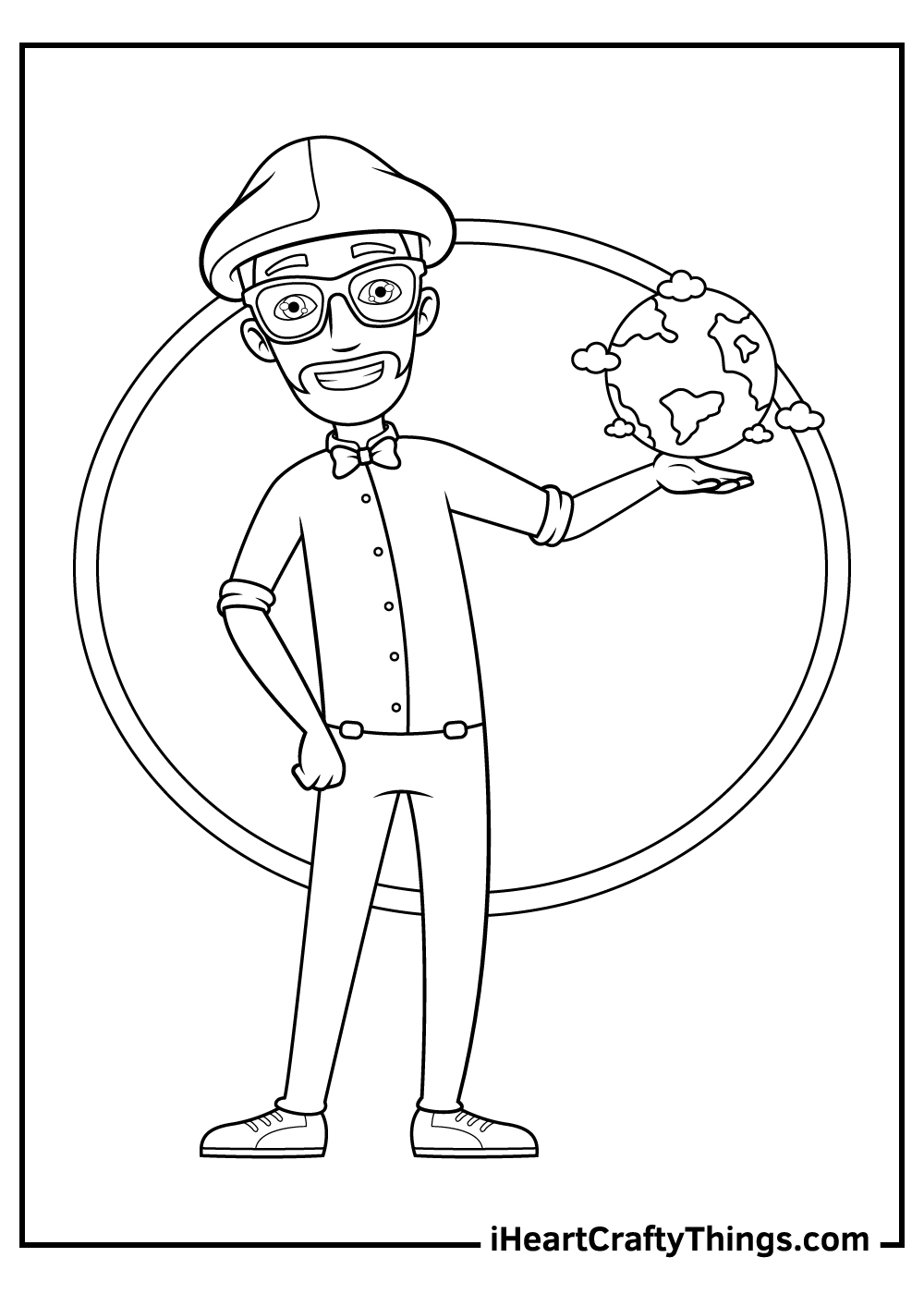 Printable Blippi Hat Coloring Page