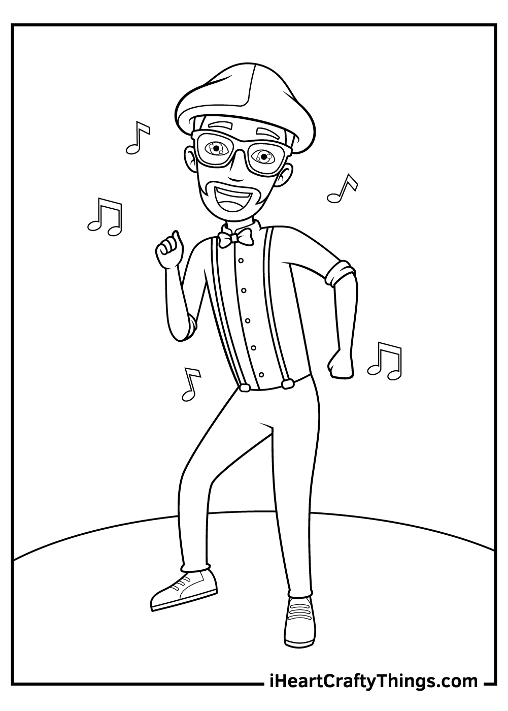free blippi dancing coloring pages 