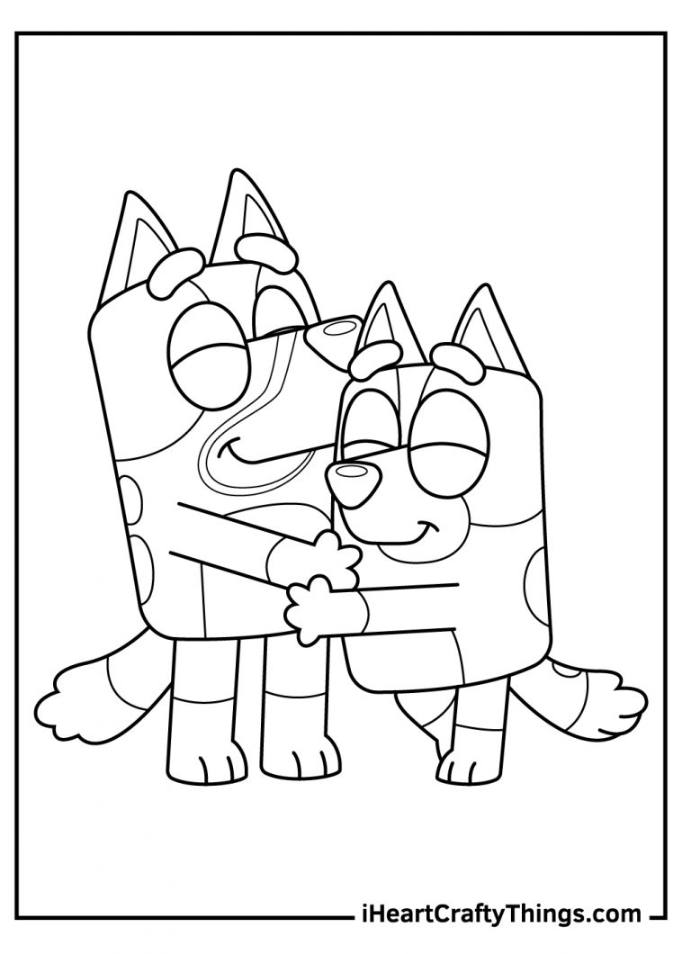 bluey coloring pages family