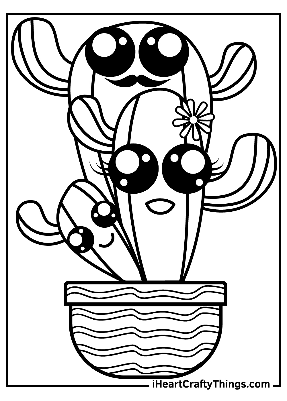 Free Printable Coloring Page Cactus Freinds - GaventeMaldonado