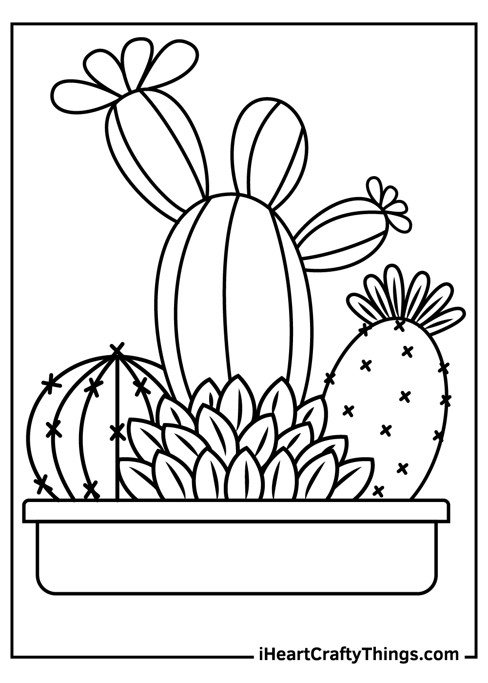 preschool cactus coloring page