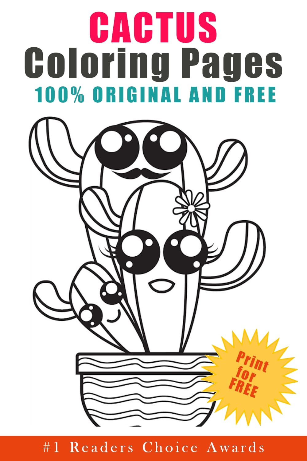 original free cactus coloring pages