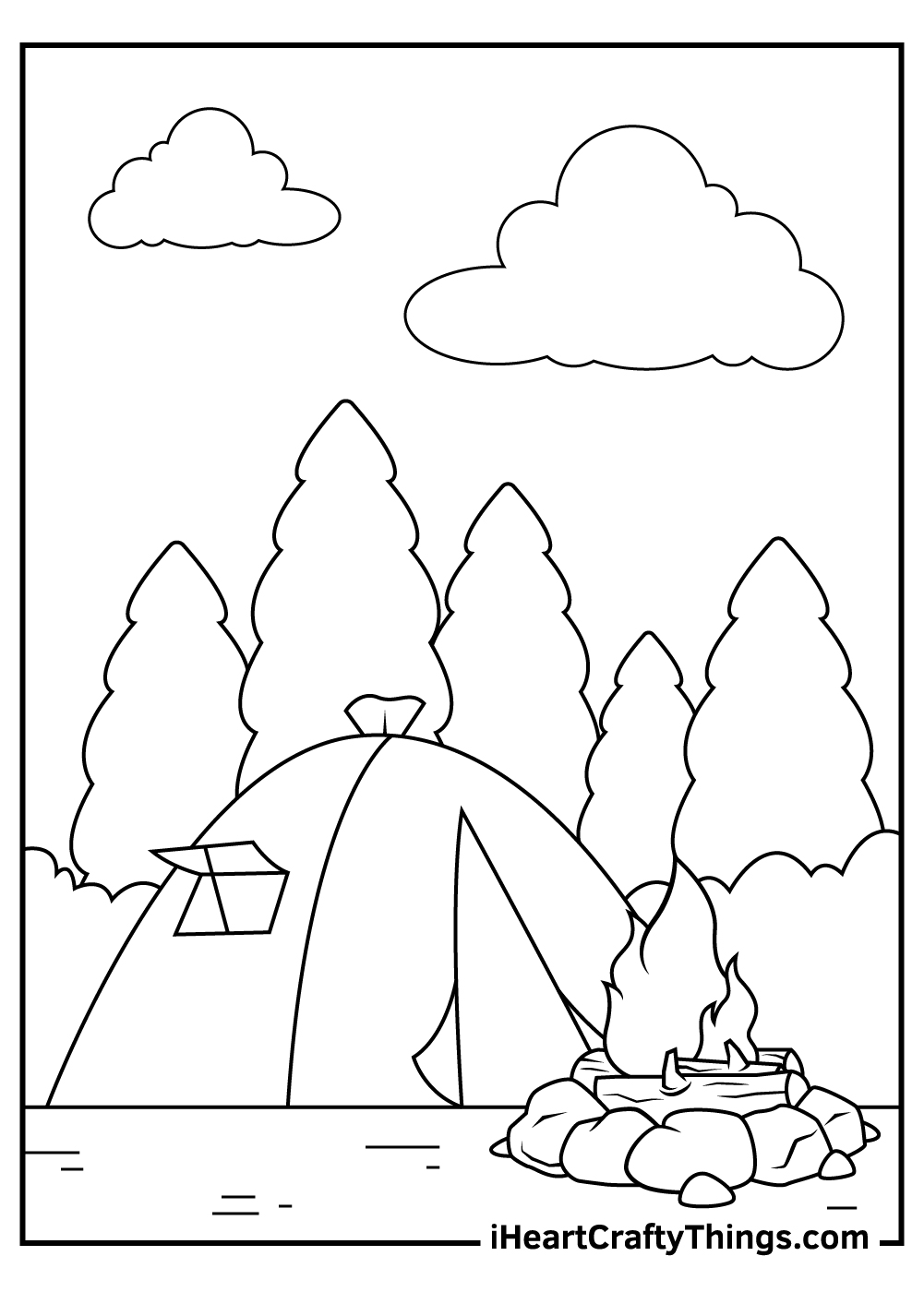 Toddlers Camping Coloring Pages