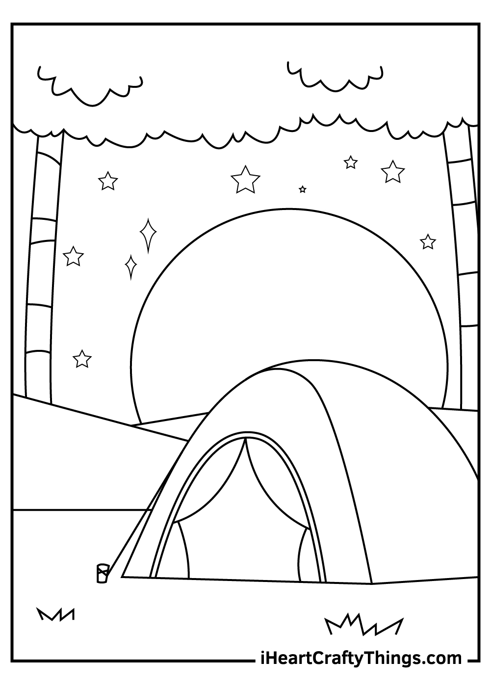 summer camping coloring pages free download