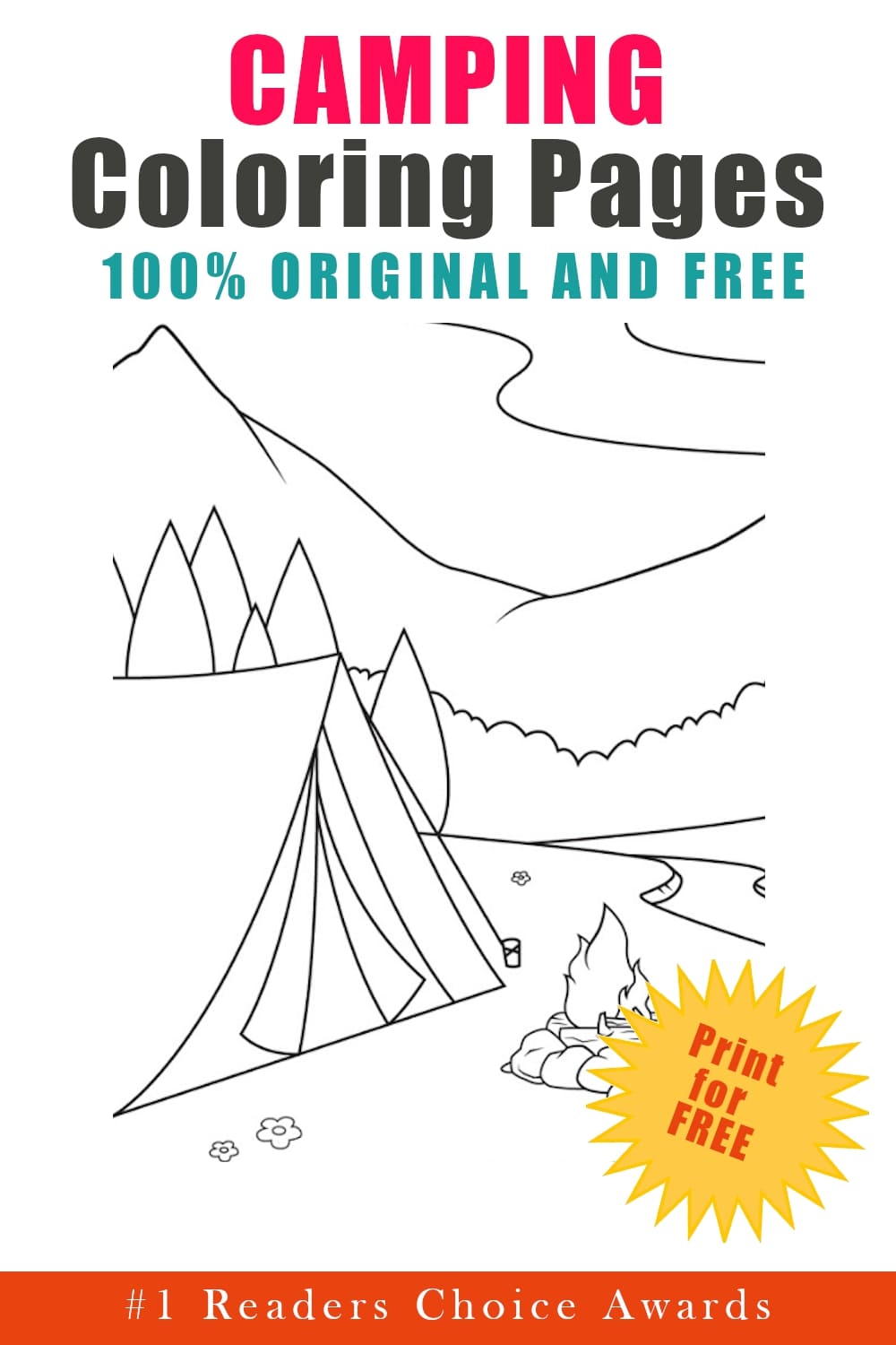 original and free camping coloring pages