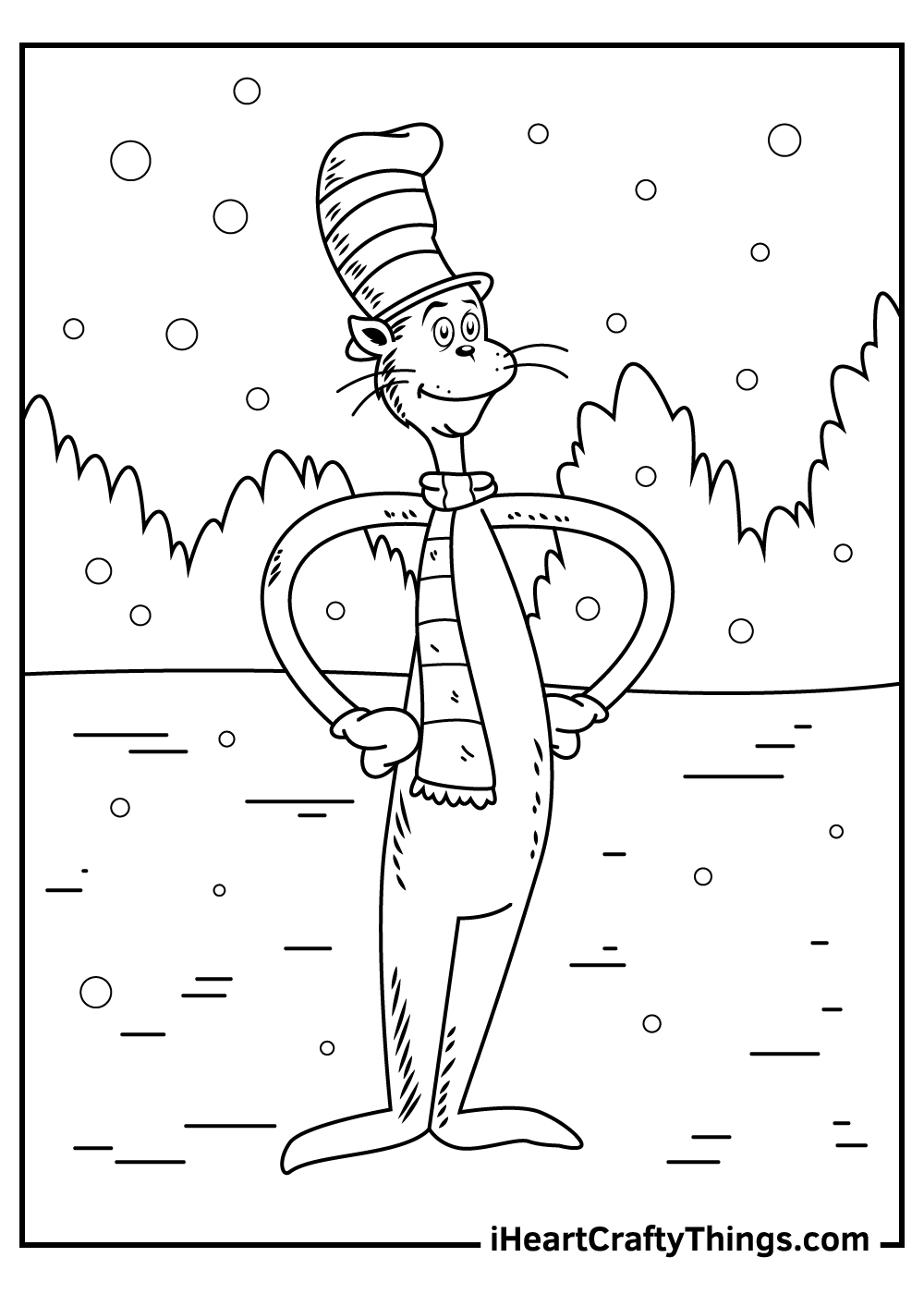 14 Coloring Pages Cat In The Hat Background