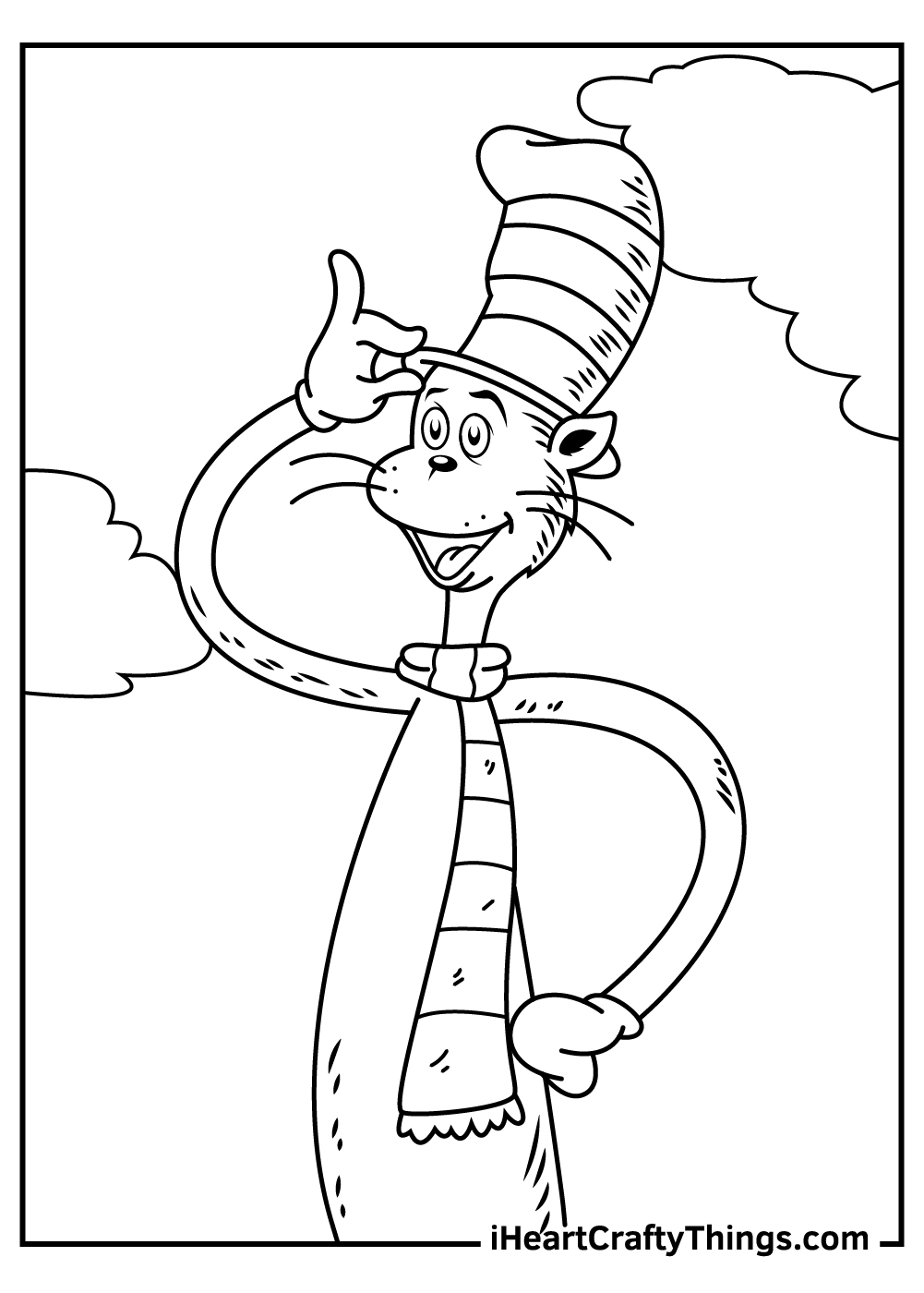 14-coloring-pages-cat-in-the-hat-background