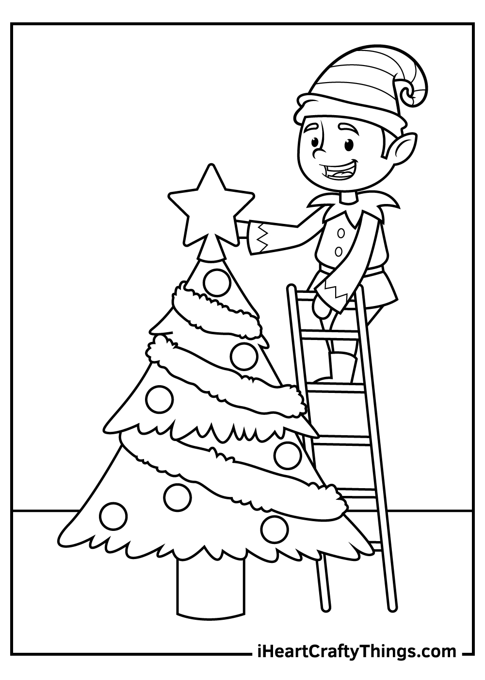 coloring pages elves