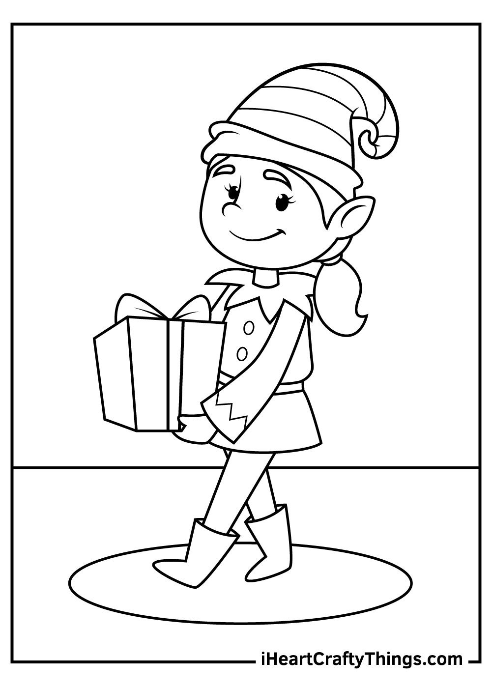 christmas elves coloring pages to print