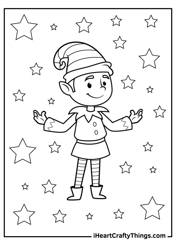 Christmas Elves Coloring Pages (100% Free Printables)