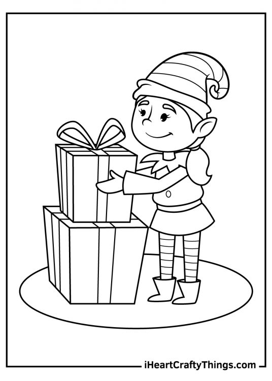 Christmas Elves Coloring Pages (100% Free Printables)