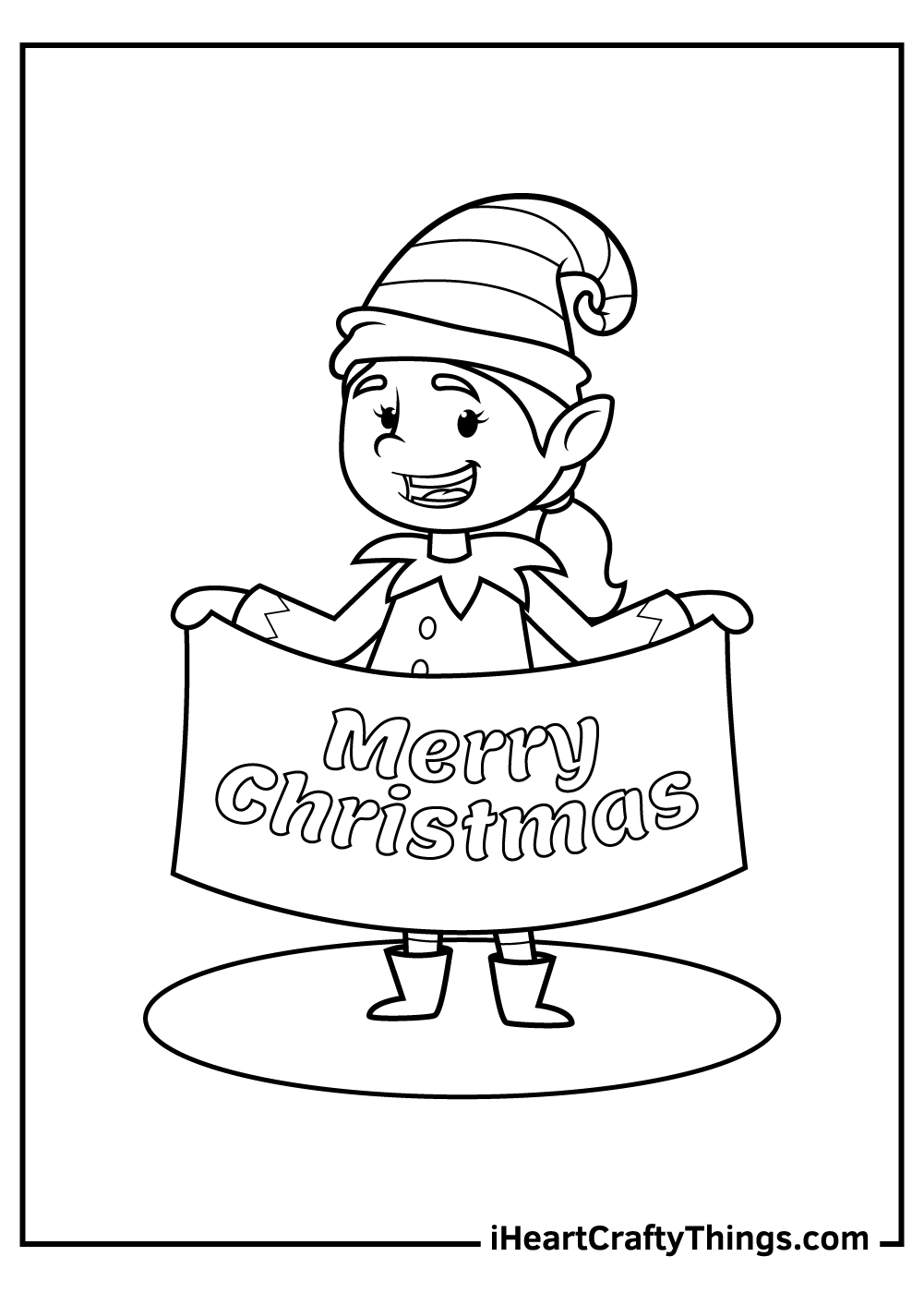 cute and funny christmas elves coloring pages