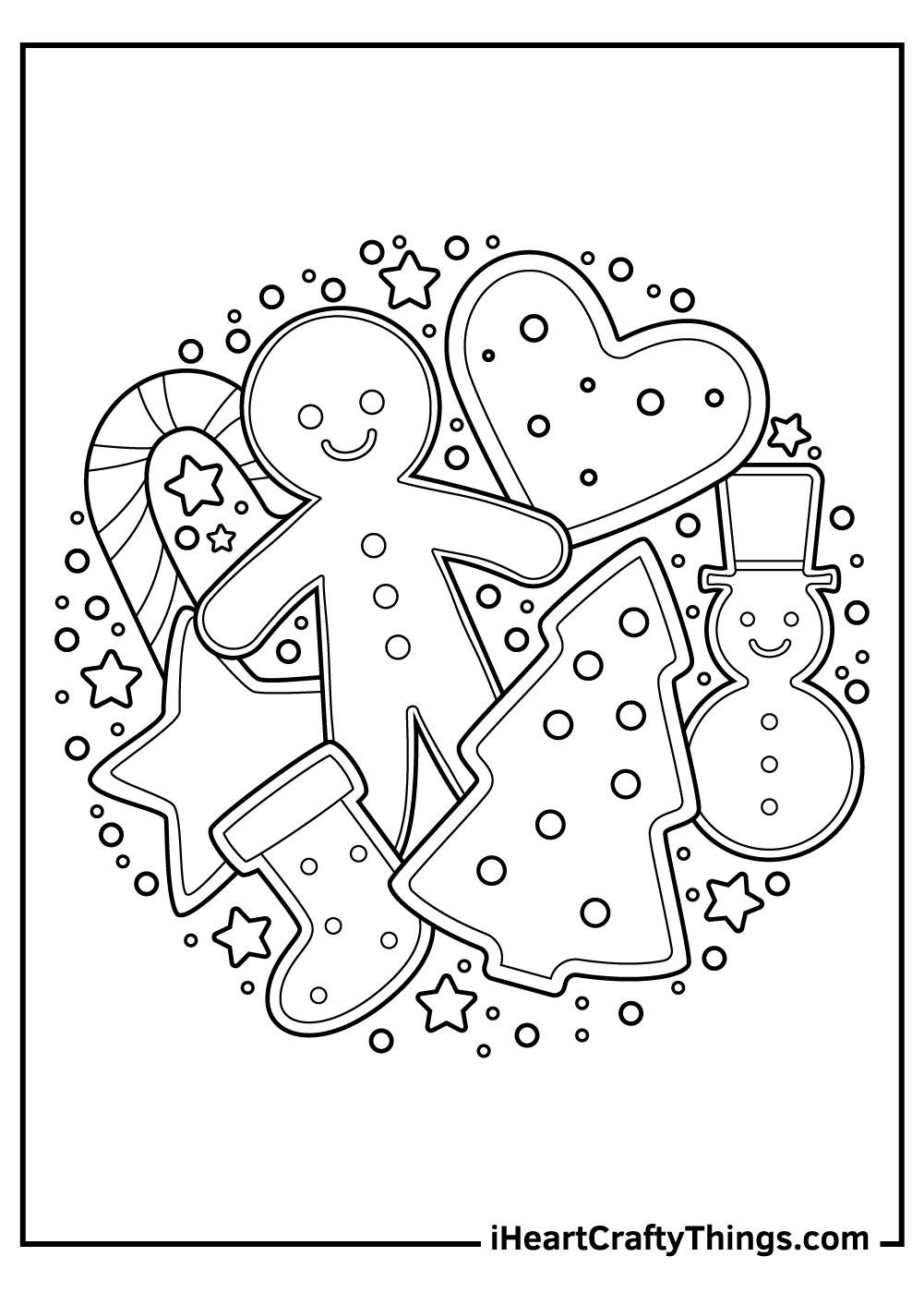 christmas gingerbread coloring pages cookies