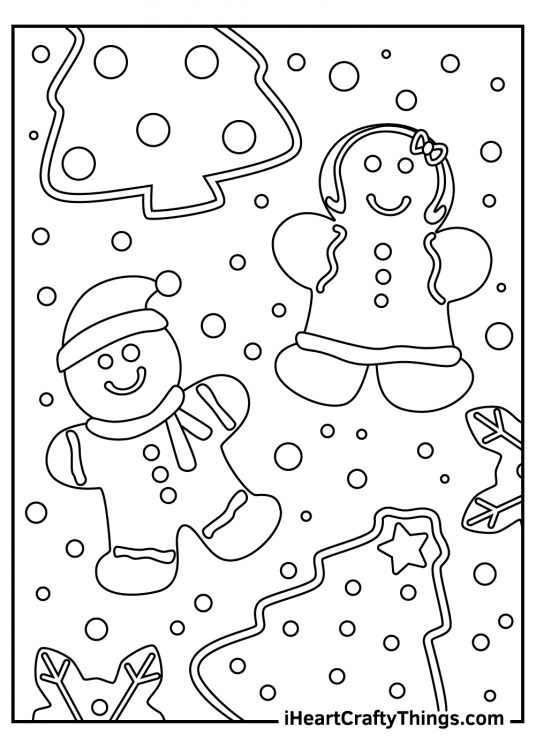 Christmas Gingerbread Coloring Pages (100% Free Printables)