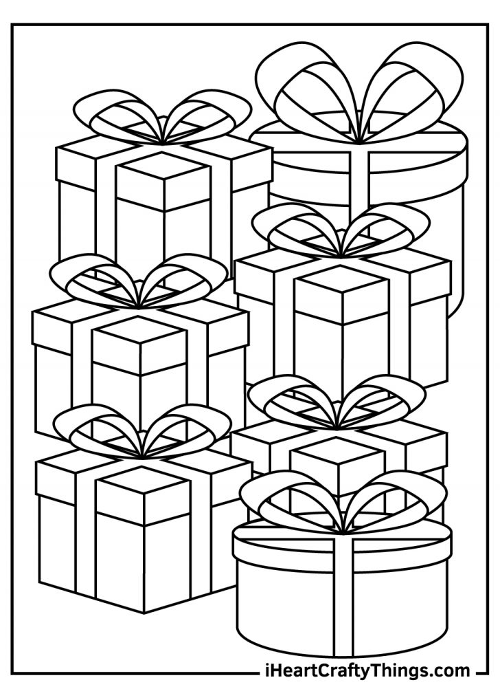 Christmas Present Coloring Pages (100% Free Printables)
