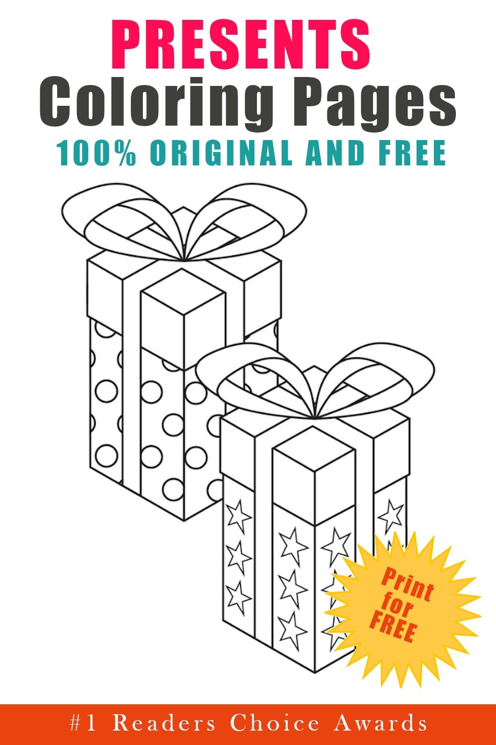 original and free christmas presents coloring pages