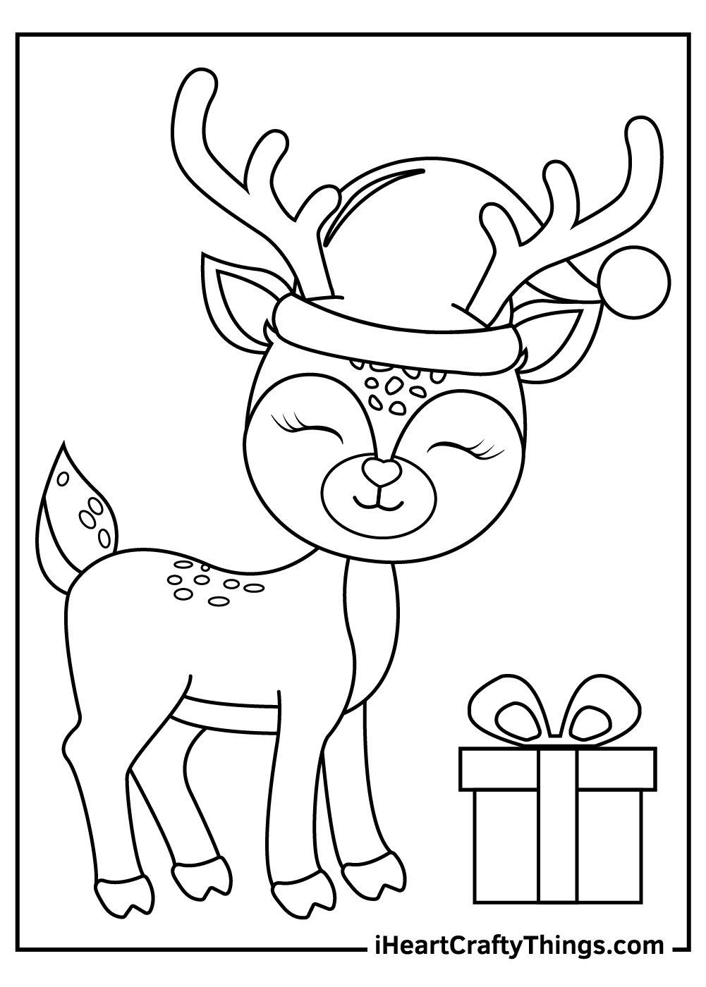 christmas reindeer coloring page