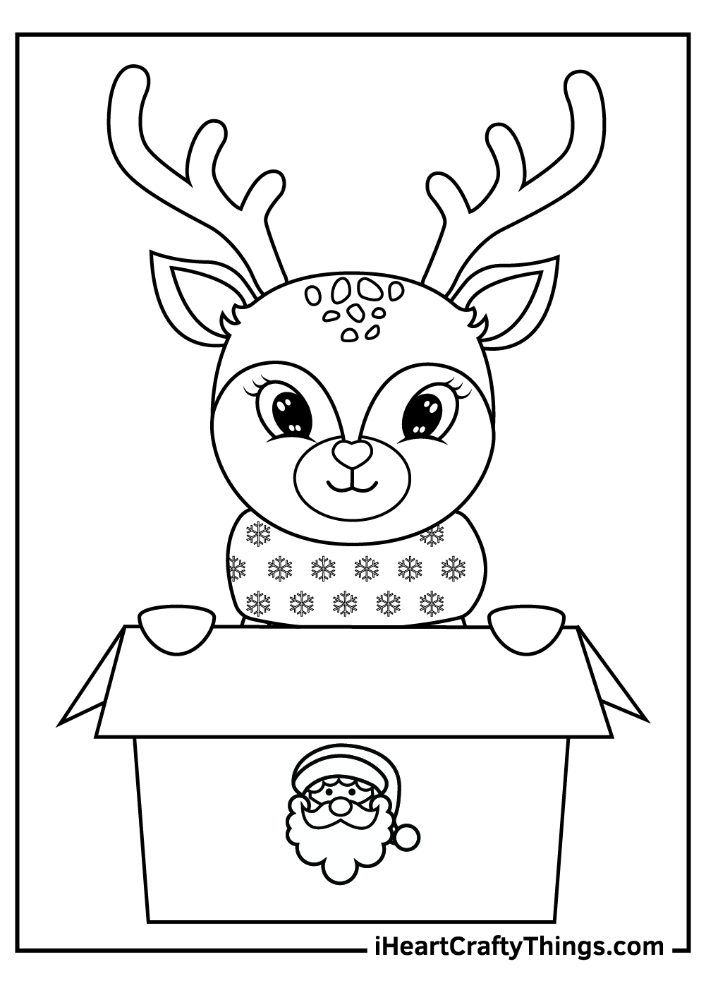 cute reindeer coloring pages christmas presents