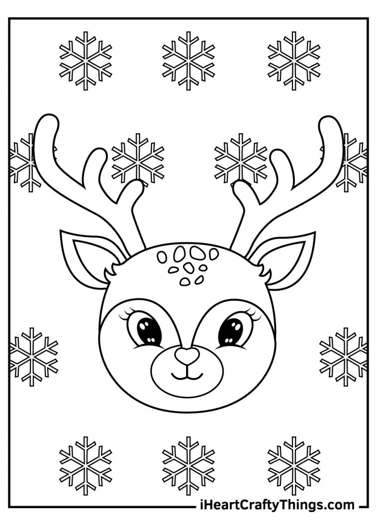 Christmas Reindeers Coloring Pages 100 Free Printables 