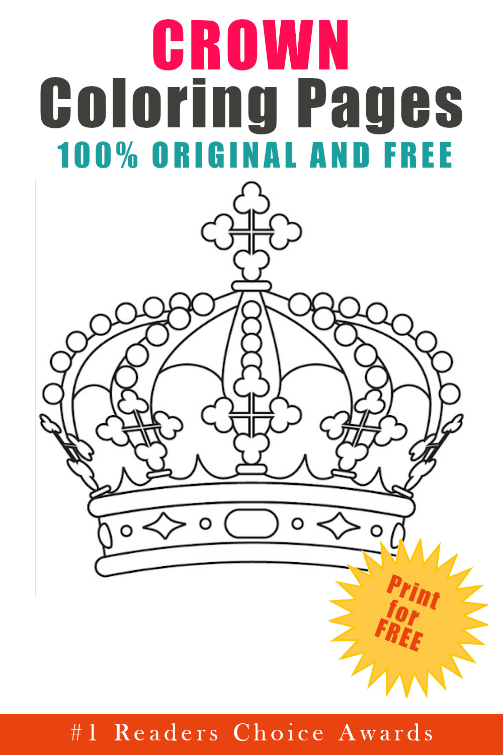 original and free crown coloring pages download