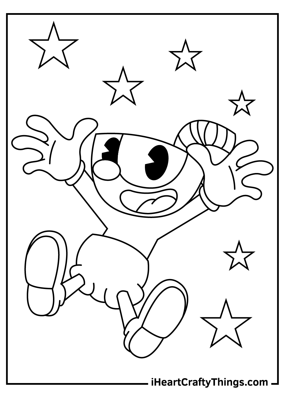 funny cuphead coloring pages for kids free print
