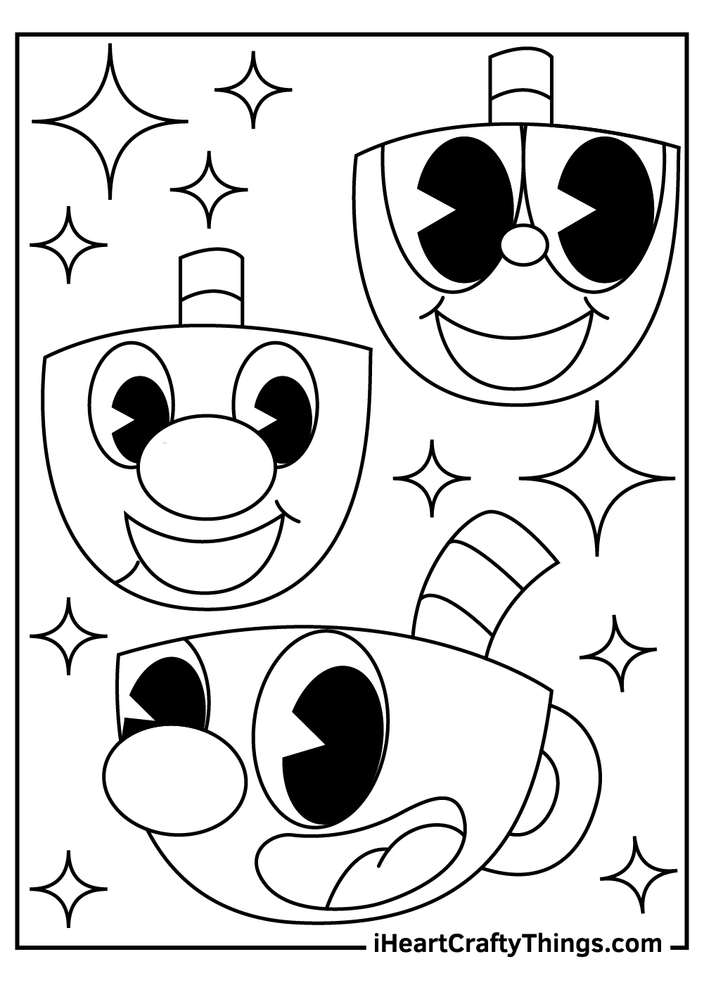 black and white cuphead coloring sheets pdf free download