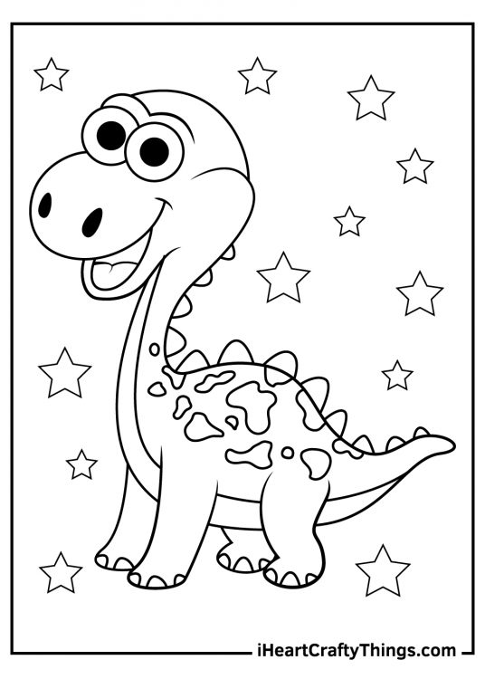 Cute Dinosaurs Coloring Pages (100% Free Printables)