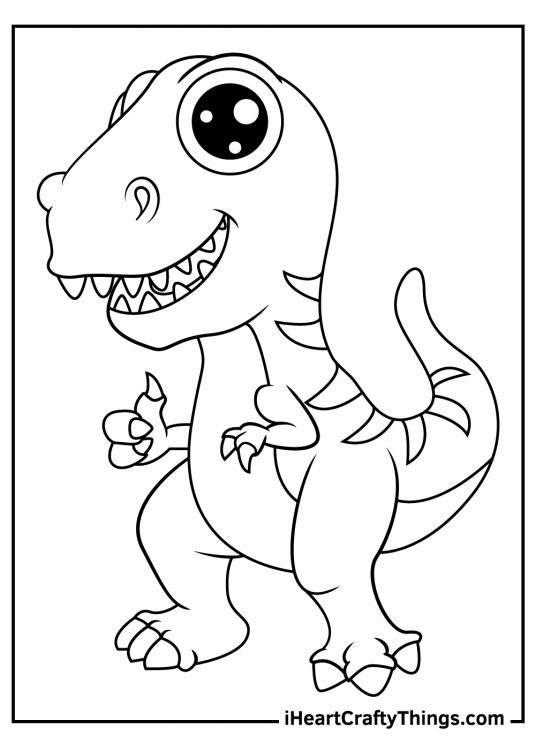 Cute Dinosaurs Coloring Pages (100% Free Printables)