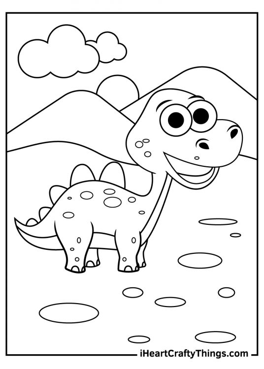 Cute Dinosaurs Coloring Pages (100% Free Printables)