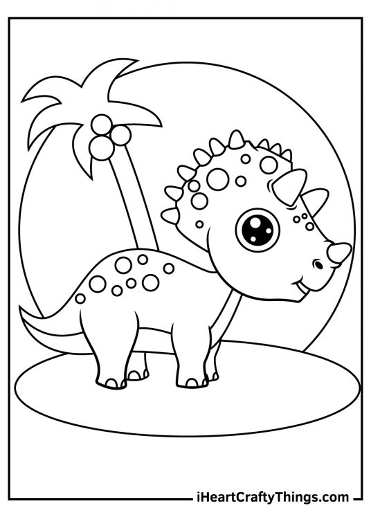 Cute Dinosaurs Coloring Pages (100% Free Printables)