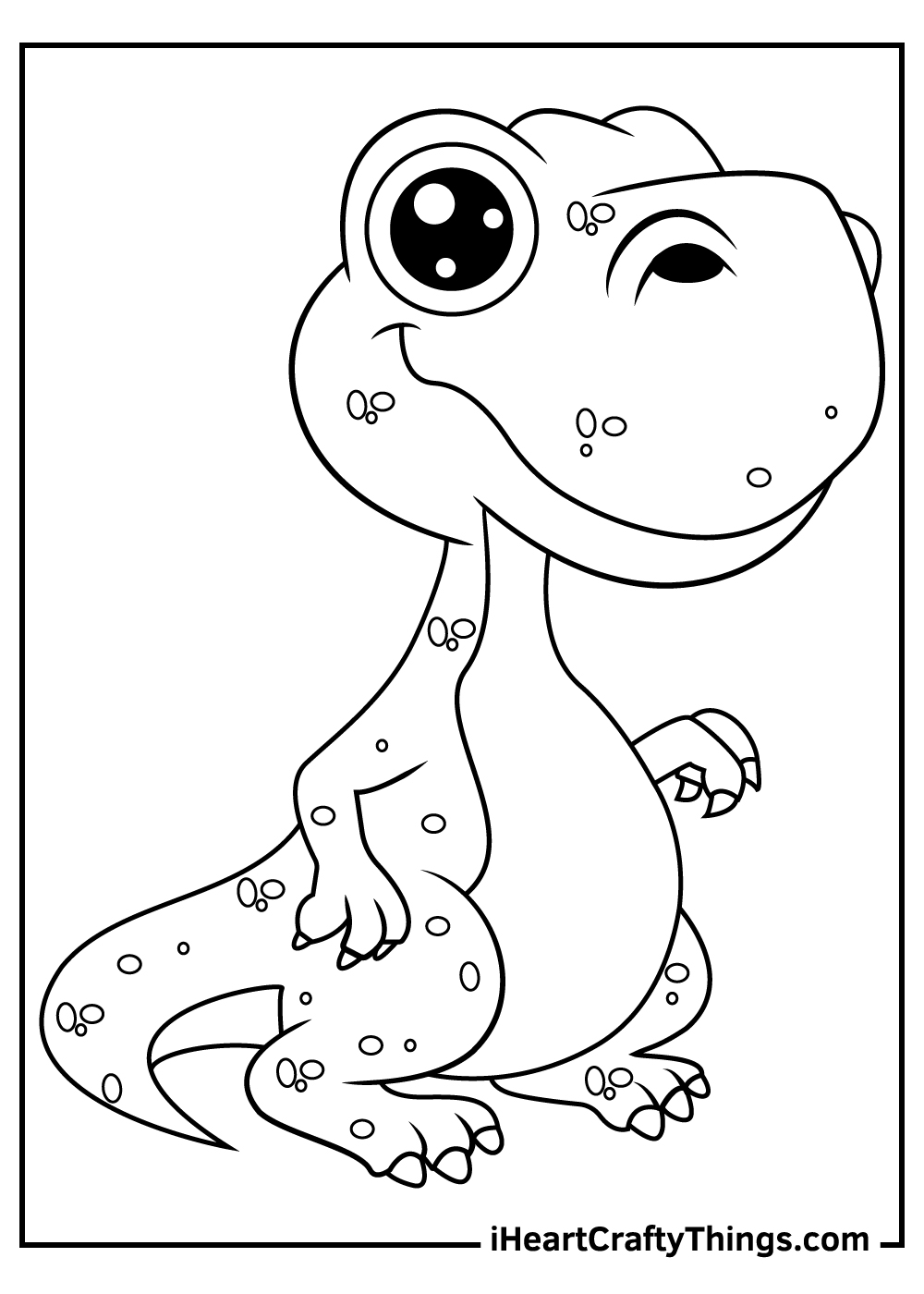 black and white cute dinosaurs coloring pages free 