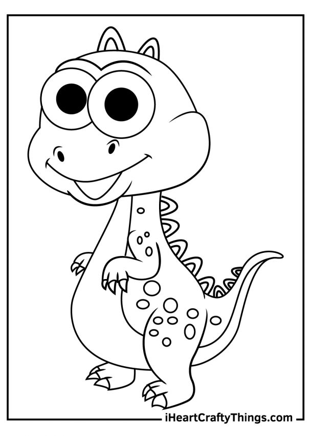 Cute Dinosaurs Coloring Pages (100% Free Printables)