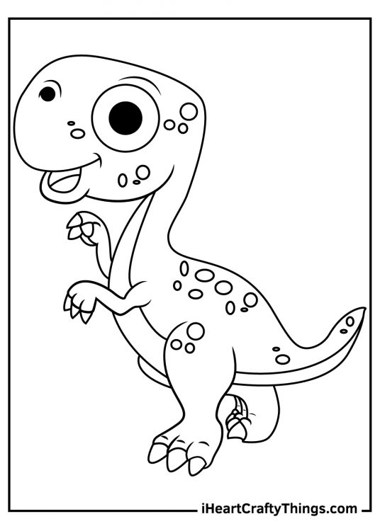 Cute Dinosaurs Coloring Pages (100% Free Printables)