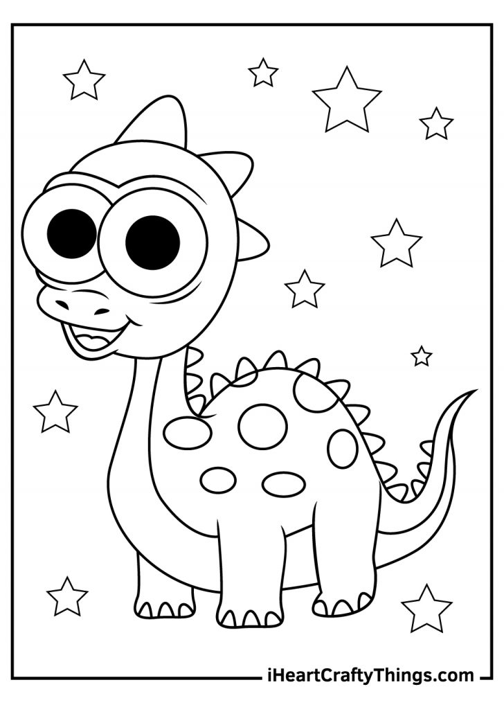 Cute Dinosaurs Coloring Pages (100% Free Printables)