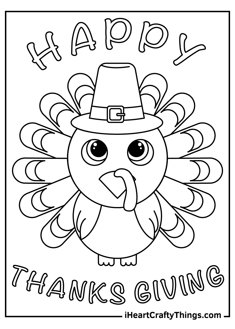 Cute Thanksgiving Turkey Coloring Pages (Updated 2021)