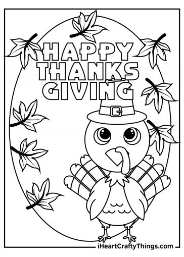 cute thanksgiving turkey coloring image