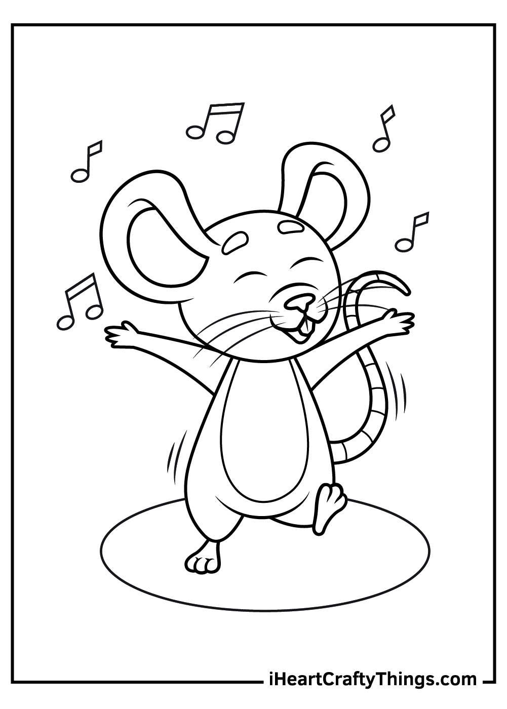 dancing mouse coloring page free printable