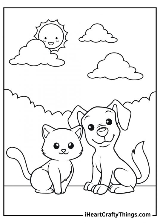 Dog And Cat Coloring Pages 100 Free Printables 