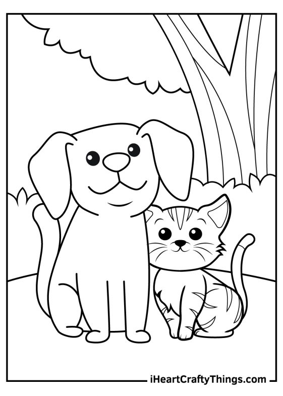 dog-and-cat-coloring-pages-100-free-printables
