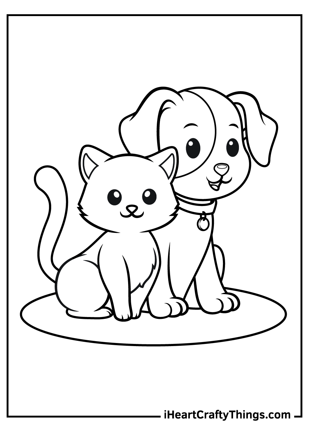 free coloring pages of cats and dogs