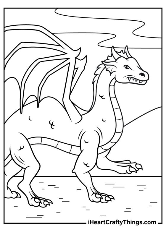 All New Dragon Coloring Pages 2024 (100% Free Printables)