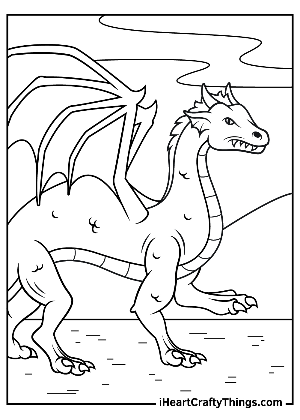 adult dragon coloring page