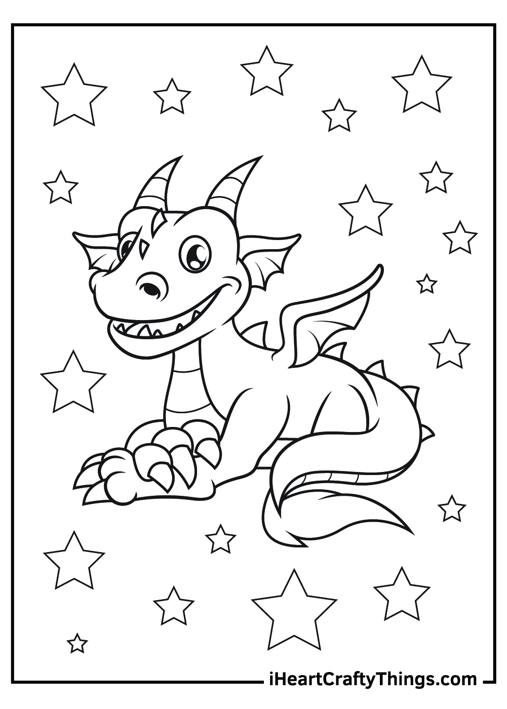 funny dragon coloring printable