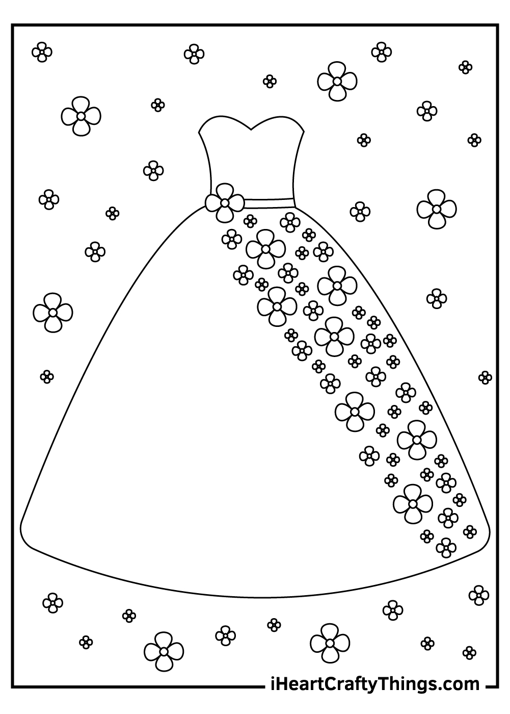 summer dress coloring page