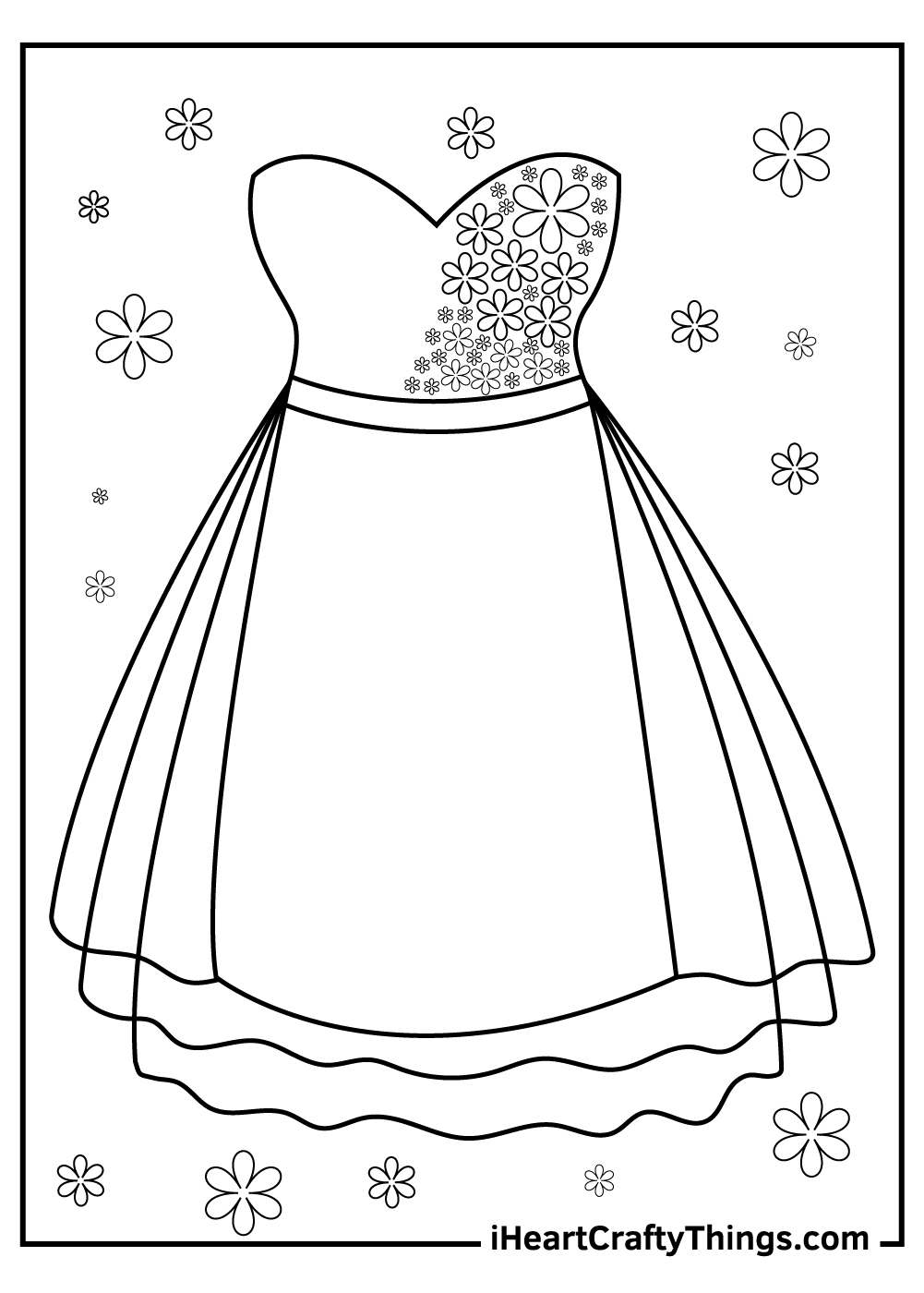 princess dress coloring pages free download