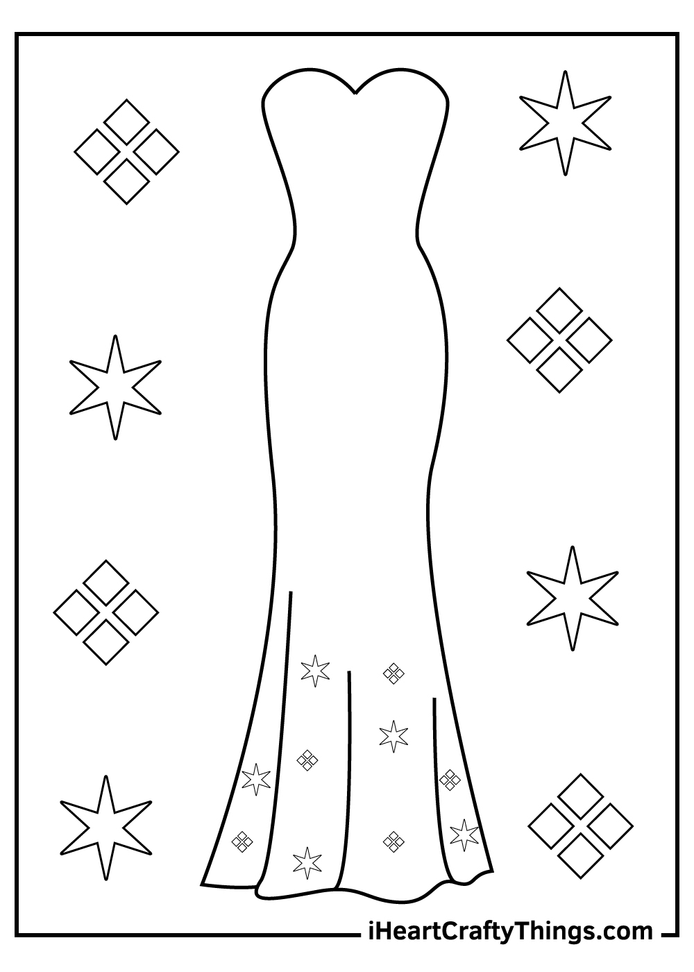 design a dress coloring pages free printable